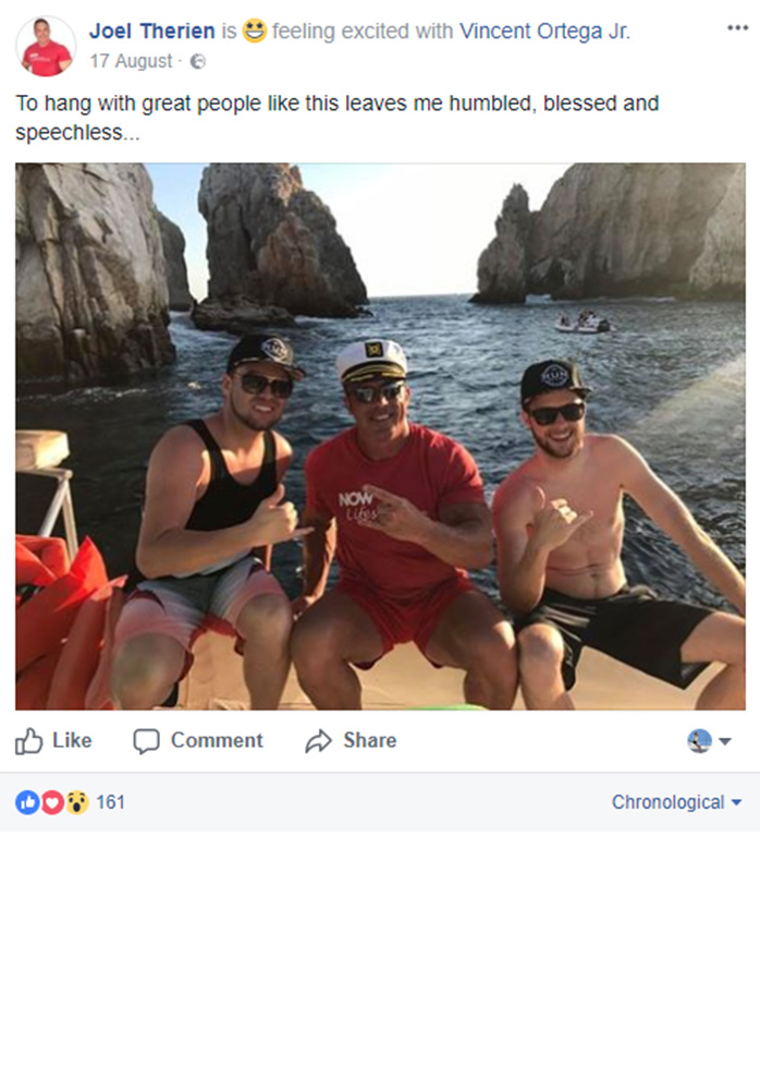 Joel Therien Facebook Post
